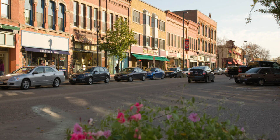 Northfield DT with flowers Blandin Foundation Nortfield 0115