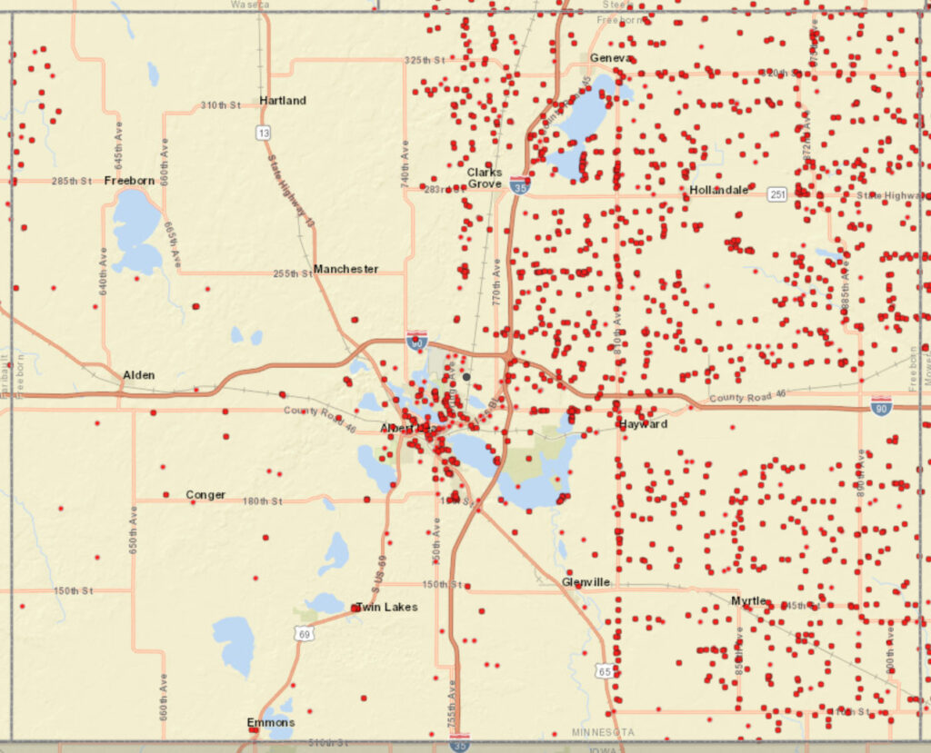 Coverage map graphic